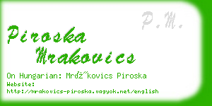 piroska mrakovics business card